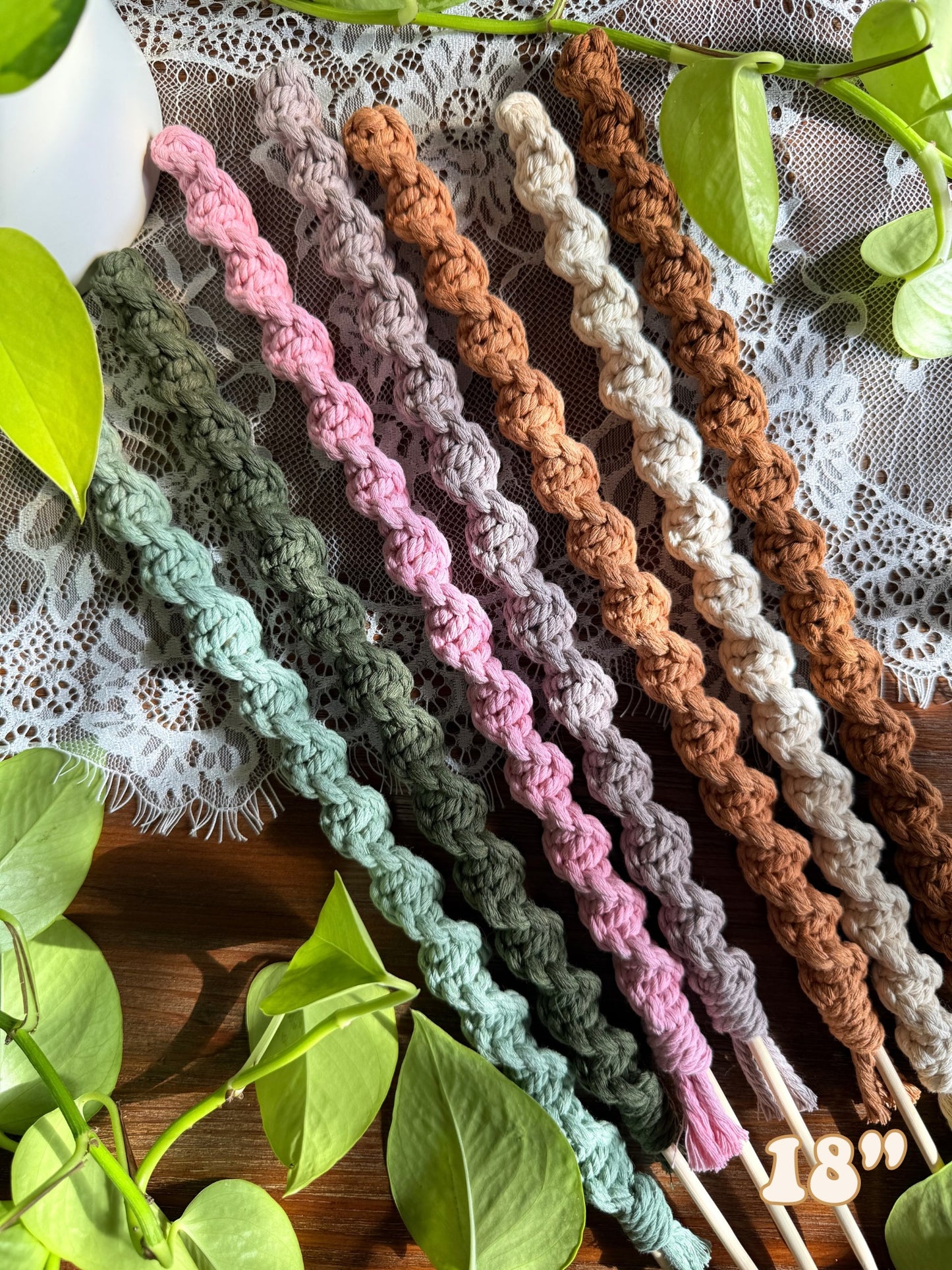 Macrame Plant Stake - 18"