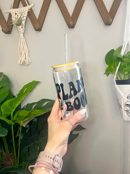 Plants and Books Glass Cup