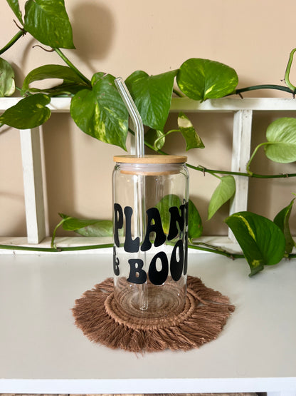 Plants and Books Glass Cup