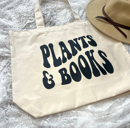 Plants and Books Tote Bag