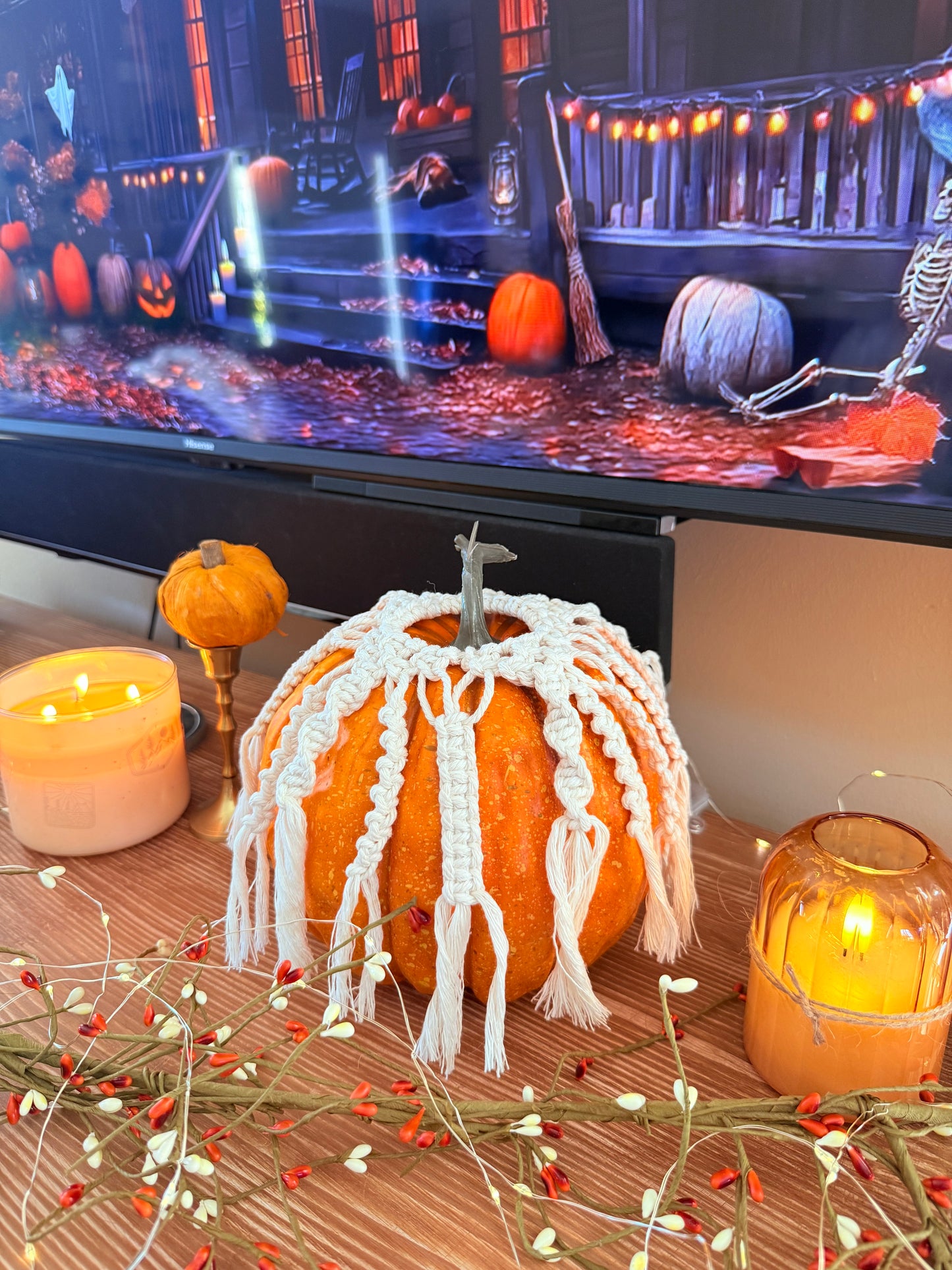 Macrame Pumpkin Cover