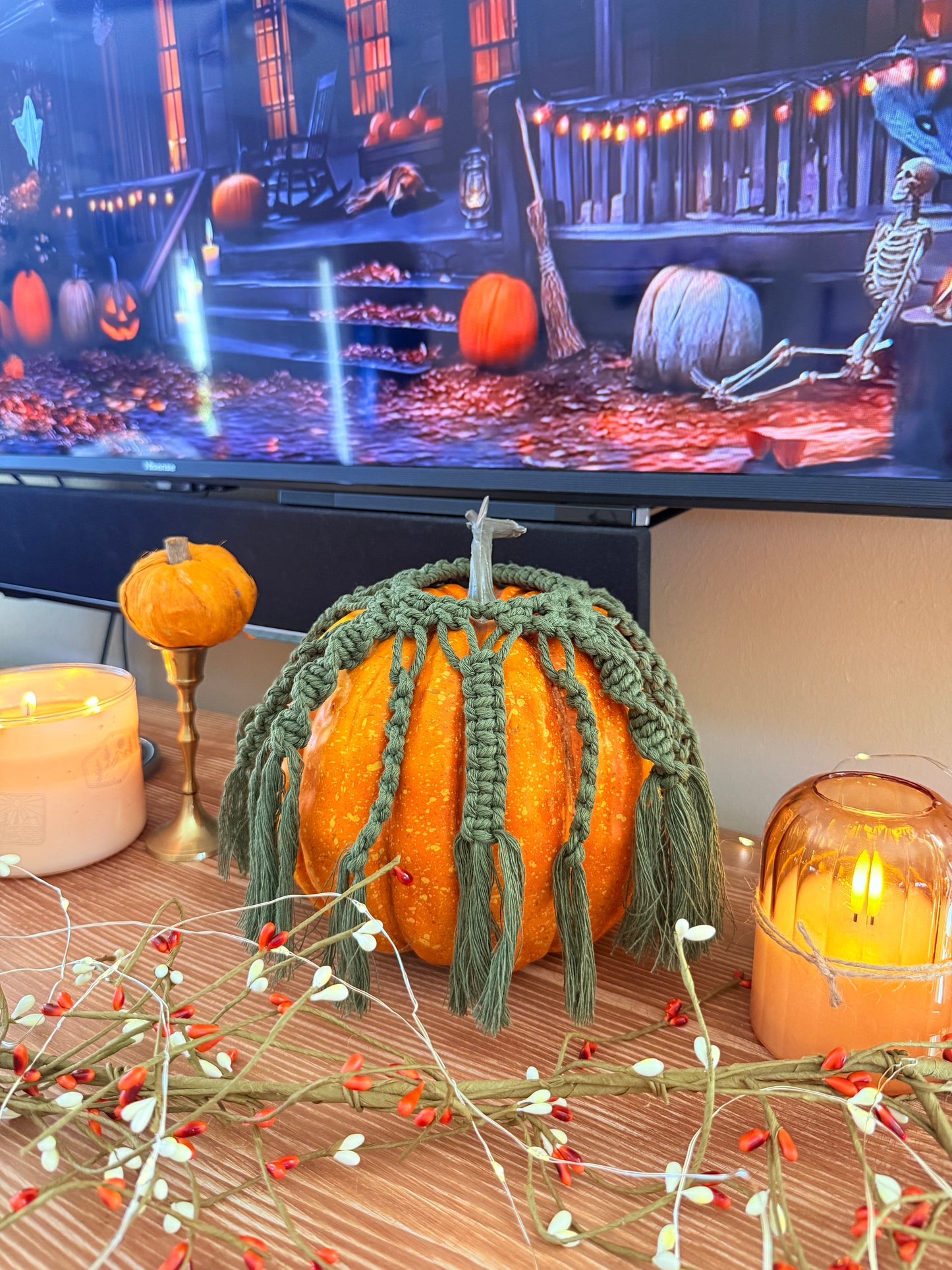 Macrame Pumpkin Cover