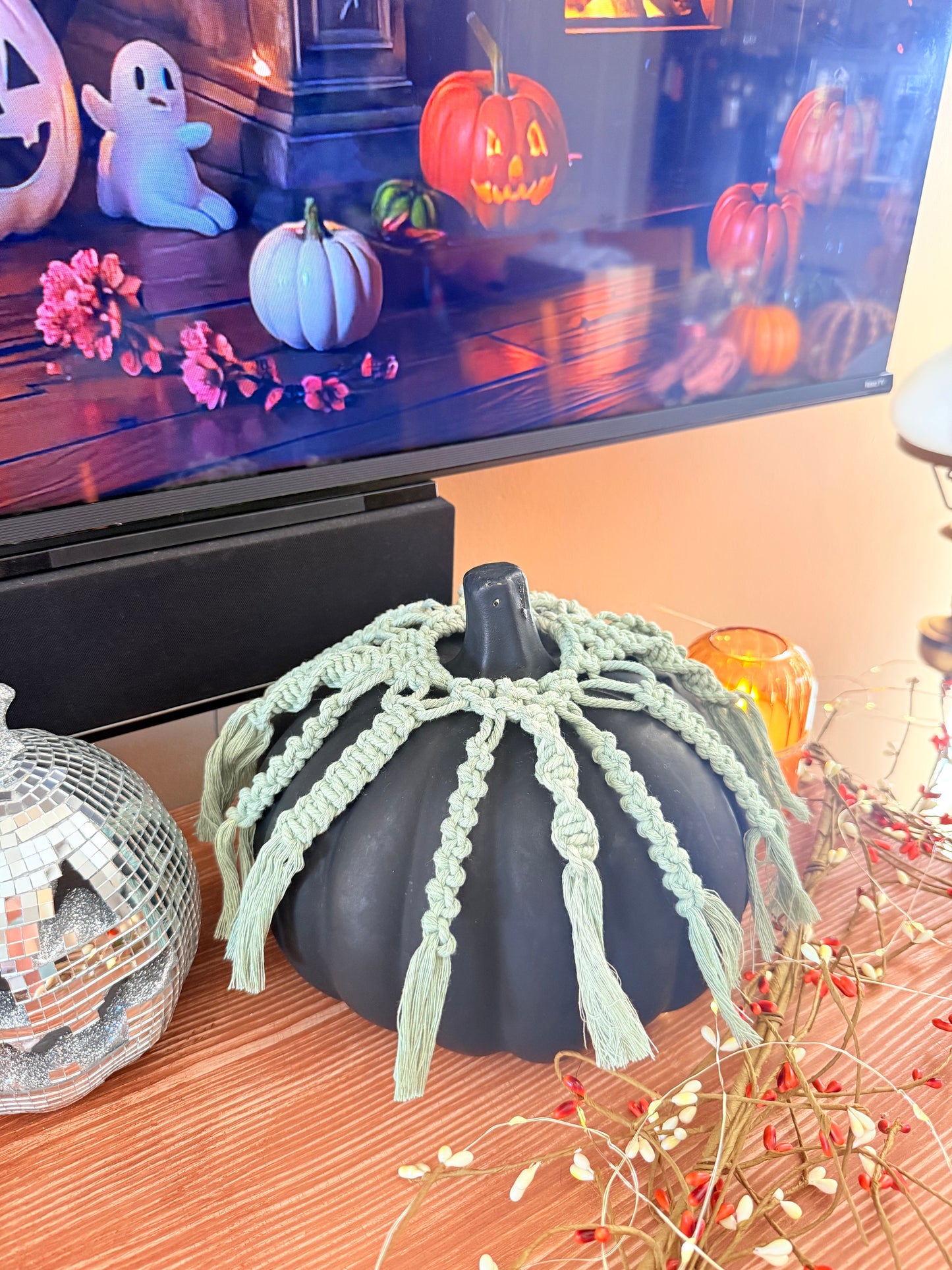 Macrame Pumpkin Cover