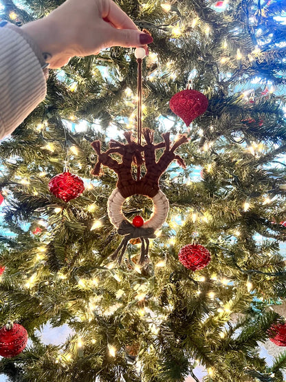Macrame Reindeer Ornament