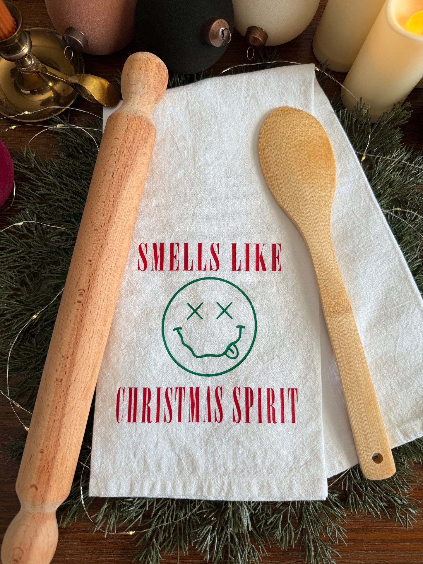 Smells Like Christmas Spirit Tea Towel