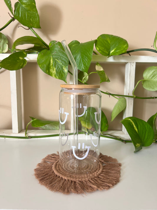 Smiley Face Glass Cup