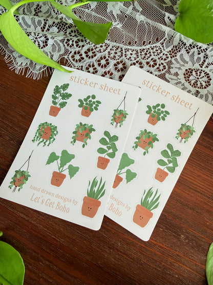 Smiling Plants Sticker Sheet