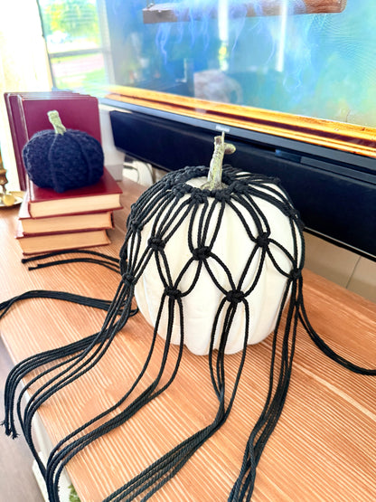 Macrame Spooky Pumpkin Cover