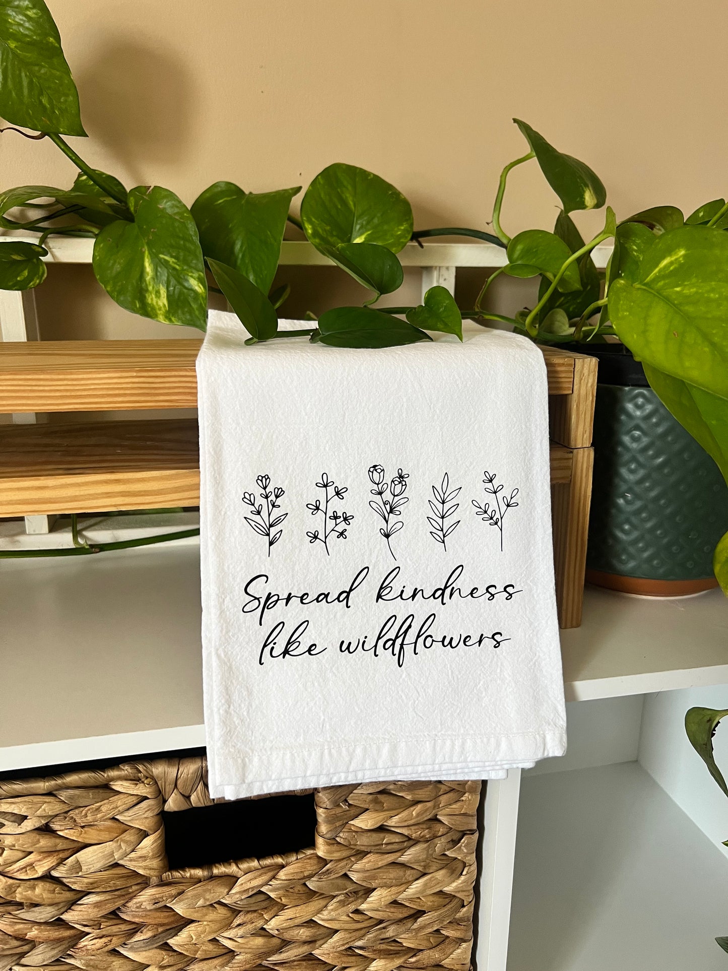 Spread Kindness Like Wildflowers Tea Towel