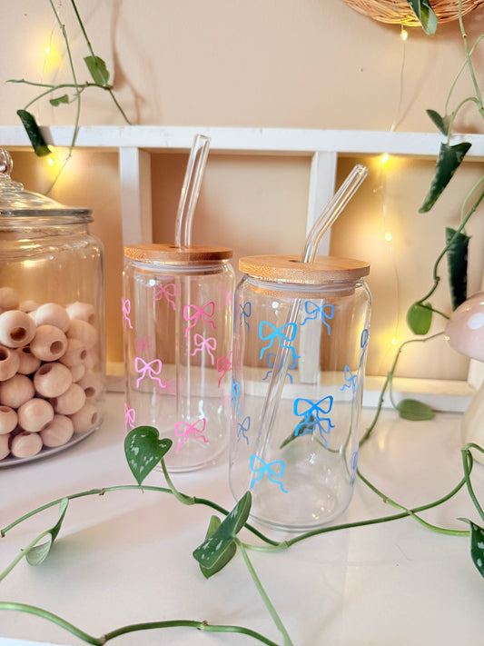 Spring Coquette Bows Glass Cup