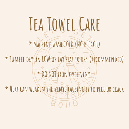 Dainty Teapot and Flowers Tea Towel