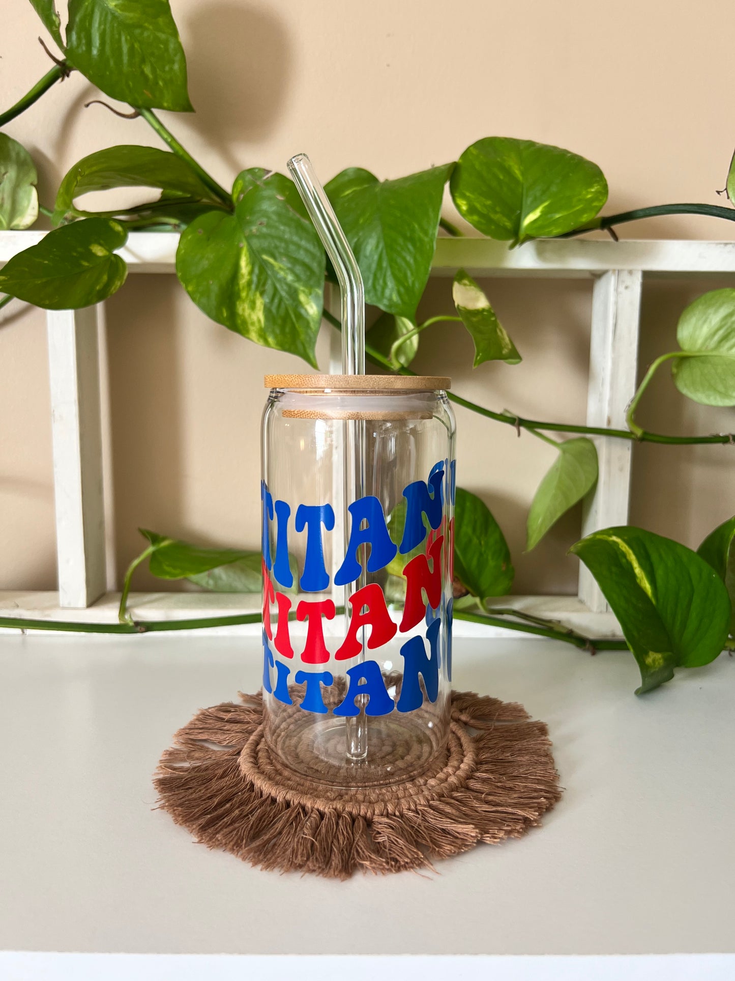 Titan Up Retro Glass Cup