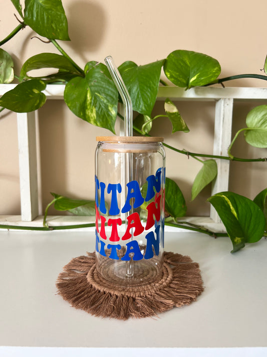 Titan Up Retro Glass Cup