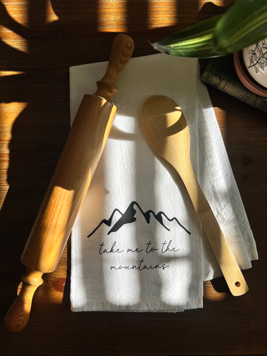 Take Me to the Mountains Tea Towel