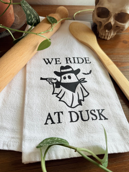 We Ride at Dusk Ghost Tea Towel