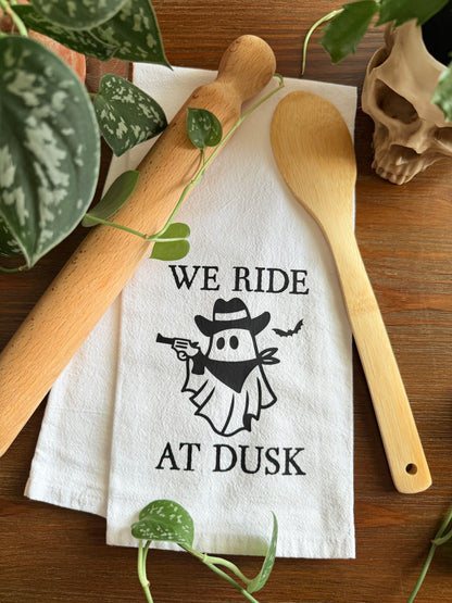 We Ride at Dusk Ghost Tea Towel