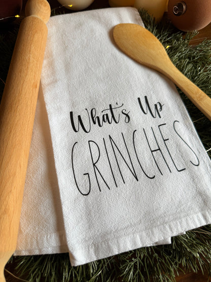 What's Up Grinches Tea Towel