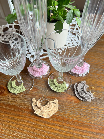 Macrame Wine Glass Charm Set of 2